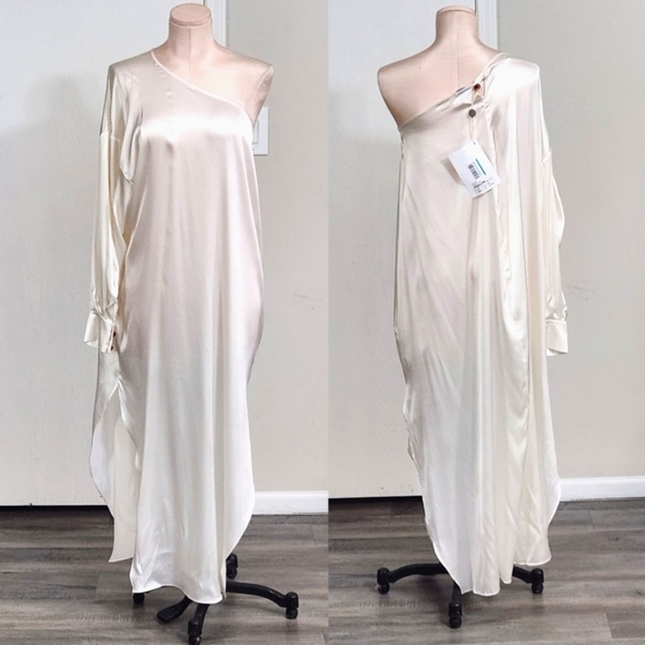 Nackiye One Shoulder Silky Dress